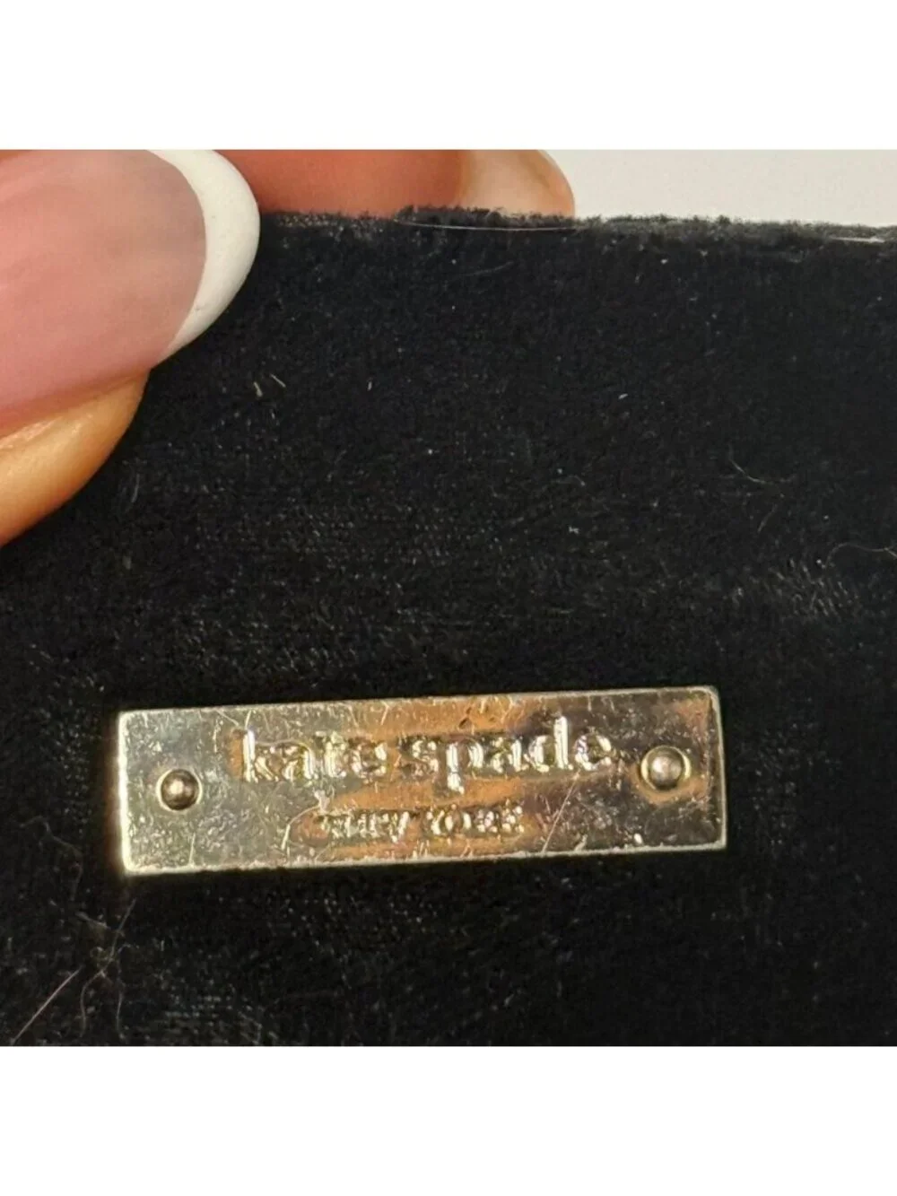 Kate Spade Skipper Deluxe Plush Black Flower Velvet Shoulder Bag – Gently Used